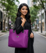 Trevina Casual Women’s Daily Tote Handbag (Purple) - Image 2