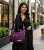 Veloura Ladies Shoulder Bag( Dark Purple) - Image 2