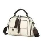 Marceline Classic PU Ladies Satchel Handbag (Cream)