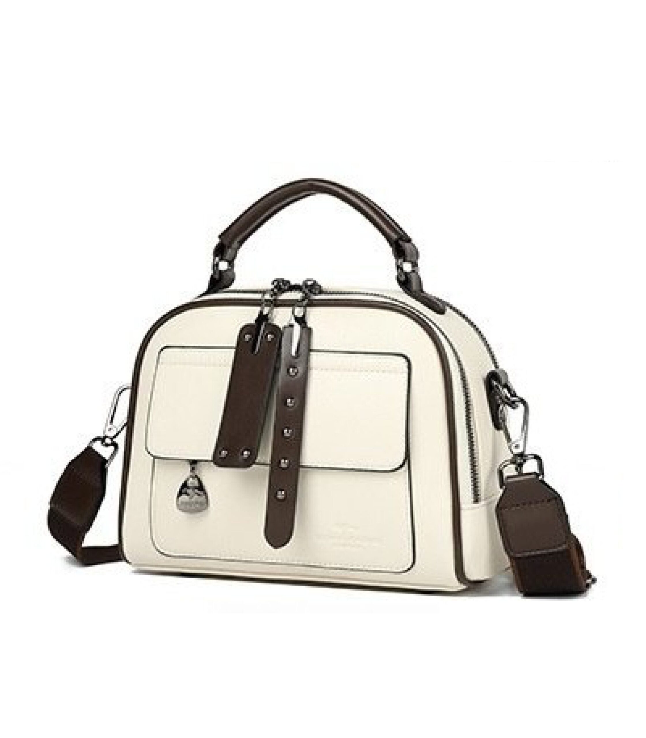 Marceline Classic PU Ladies Satchel Handbag Marceline Classic PU Ladies Satchel Handbag (Cream) - Image 1
