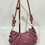 Rosette Knot Hobo Bag Maroon