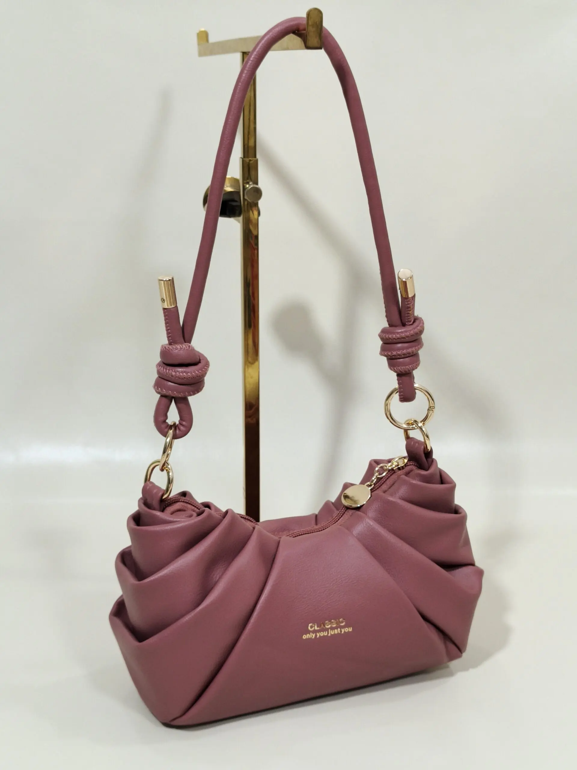 IMG_20260901_214906_017-scaled.jpg Rosette Knot Hobo Bag Maroon - Image 1