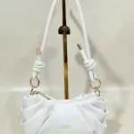 Rosette Knot Hobo Bag White