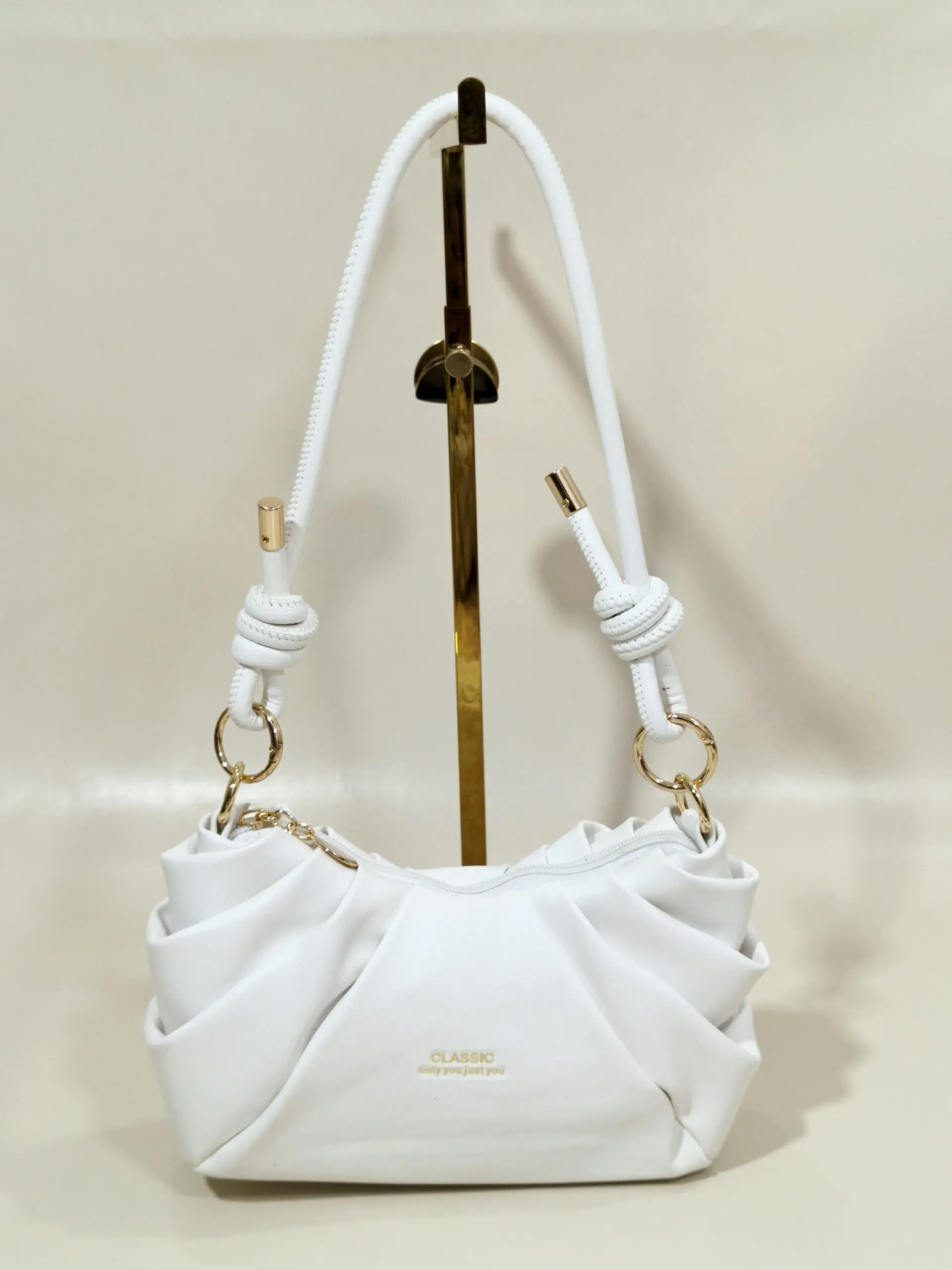 IMG_20260901_215011_291-scaled.jpg Rosette Knot Hobo Bag White - Image 1