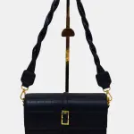 Black Braided Strap Sling Bag Black