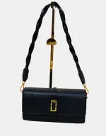 Black Braided Strap Sling Bag White
