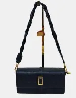 Black Braided Strap Sling Bag Black