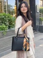 Classic Twin Handle Tote Bag (with Scarf) - Image 2